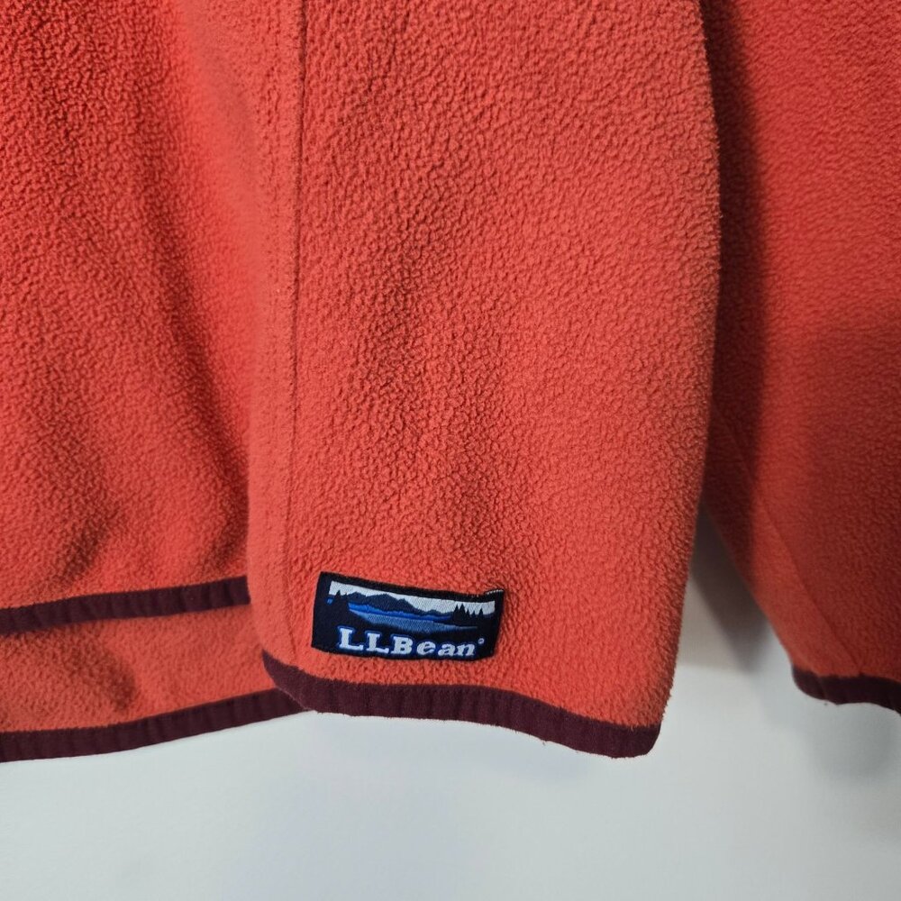 L.L. Beans Women's Size XL Orange 1/4 Zip Fleece Pullover Sweatshirt - Picture 6 of 10